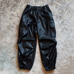 GAP Kids- black faux leather jogger, size XL (12) girls